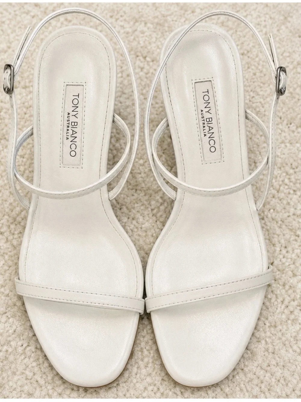 Tony Bianco Size 9.5 White Caprice Ankle Strap Sandals NEW